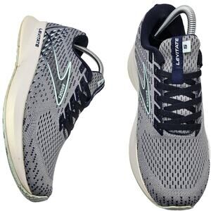 Brooks Levitate 5 Grey Peacoat Blue Womens 8.5 Medium B Running Shoes